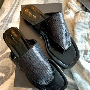 Black Tahari sandals